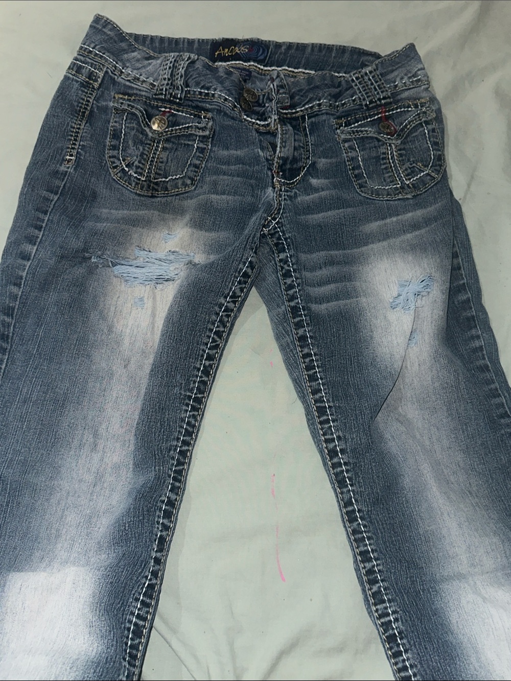 Y2K Angels Women’s Light Blue Low rise Bootcut Jeans in Size 13!